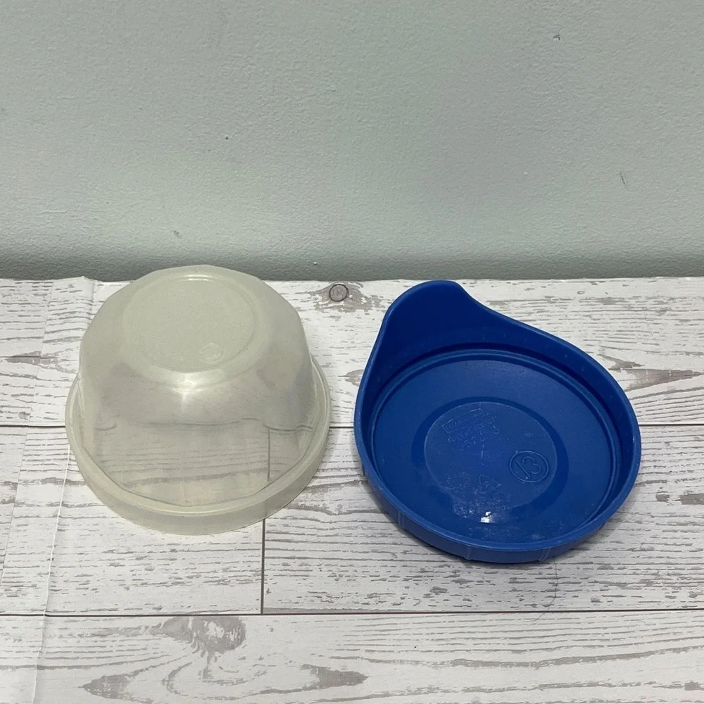 Rubbermaid Servin Saver 6.5oz 190ml Clear Bowl Blue Lid 552C 552I 3 Vintage